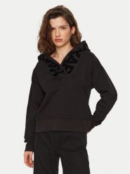 KARL LAGERFELD Bluza A1W20064 Czarny Relaxed Fit. Czarne bluzy damskie KARL LAGERFELD, xs, bez wzorów, z bawełny, bez kaptura. Za 749.99 zł.