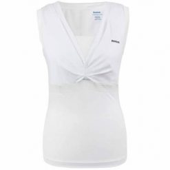 Koszulka treningowa damska Reebok K28889. Białe koszulki sportowe damskie Reebok, xs, bez wzorów, z elastanu, bez kołnierzyka, bez ramiączek, na fitness i siłownię. Za 139.00 zł.