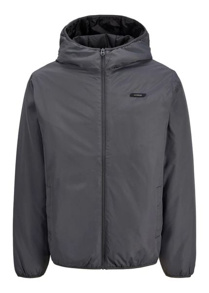 Kurtka zimowa JJ REBEL. Czarne kurtki męskie bonprix, na zimę, l, z aplikacjami, z kapturem. Za 149.99 zł.
