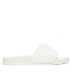 Klapki PINKO. Białe klapki damskie Pinko, bez wzorów, bez obcasa. Za 209.99 zł.