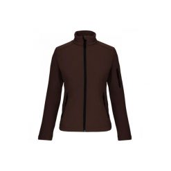 Kurtka damska Kariban Softshell. Brązowe kurtki damskie KARIBAN, bez wzorów, z softshellu, bez kaptura. Za 197.00 zł.