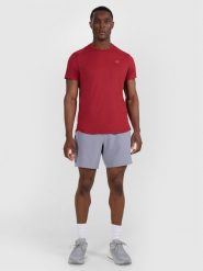 4F Spodenki treningowe szybkoschnące męskie - niebieskie M. Niebieskie krótkie spodenki sportowe męskie 4f, m, bez wzorów, z materiału, na fitness i siłownię. W wyprzedaży za 139.99 zł.