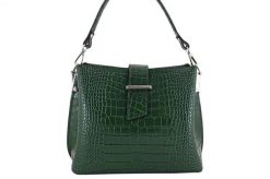 Elegancki kuferek skórzany BARBERINI'S c. zielony 752/2-42. Zielone torebki do ręki damskie Barberinis, bez wzorów, ze skóry, biznesowe, bez dodatków. Za 319.99 zł.