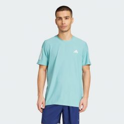 Koszulka Own The Run. Zielone koszulki sportowe męskie Adidas, m, bez wzorów, bez kołnierzyka, bez ramiączek, do biegania. Za 149.00 zł.