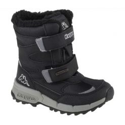Buty Kappa Cekis Tex 260903K-1115 czarne. Czarne buty zimowe chłopięce bez wzorów, z gumy, bez zapięcia. Za 248.12 zł.