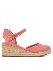 Tommy Hilfiger Espadryle Mid Wedge Espad Closed Toe FW0FW09233 Koralowy. Pomarańczowe sandały damskie Tommy Hilfiger, bez wzorów, z materiału, bez obcasa, bez zapięcia. Za 409.99 zł.