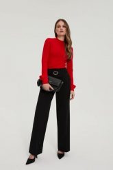 Torebka z podwójnym uchwytem czarna. Czarne torebki do ręki damskie MOODO, bez wzorów, z poliesteru, bez dodatków. Za 129.99 zł.