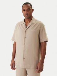 Emporio Armani Koszula EM000593 AF20590 U6213 Beżowy Regular Fit. Brązowe koszule męskie Emporio Armani, m, bez wzorów, z wiskozy, bez kołnierzyka, bez ramiączek. Za 579.99 zł.