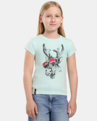Dziewczęca bawełniana koszulka Kilpi MALGA-JG. Zielone t-shirty i topy dla dziewczynek Kilpi, bez wzorów, z bawełny, bez ramiączek. Za 60.57 zł.