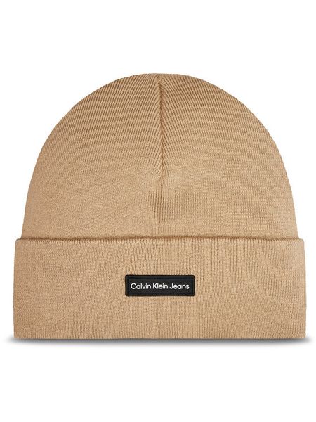 Calvin Klein Czapka Inst Patch K50K512142 Beżowy. Brązowe rękawiczki męskie Calvin Klein, na zimę, bez wzorów, z bawełny. Za 179.99 zł.