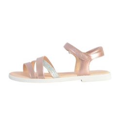 Sandały GEOX J SANDAL KARLY GIRL Rose. Czerwone sandały damskie Geox, bez wzorów, ze skóry, bez obcasa, bez zapięcia. Za 238.99 zł.