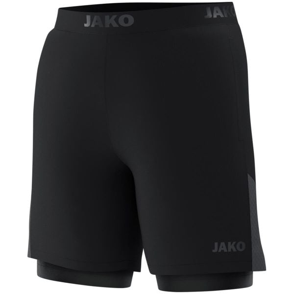 Szorty 2 w 1 Jako Power. Czarne krótkie spodenki sportowe męskie Jako, xl, bez wzorów, z elastanu. Za 268.00 zł.