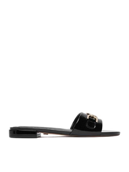 Nine West Klapki CEO-LS6445-01 Czarny. Czarne klapki damskie Nine West, bez wzorów, z materiału, bez obcasa. Za 179.99 zł.