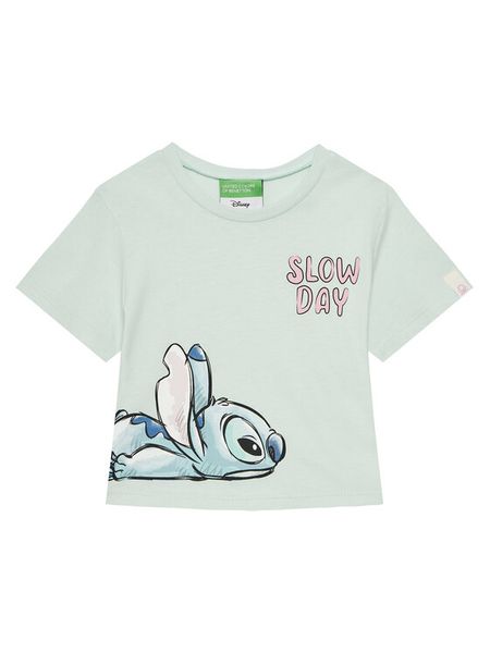 United Colors Of Benetton T-Shirt 35RYG10HQ Zielony Regular Fit. Zielone t-shirty i topy dla dziewczynek United Colors Of Benetton, bez wzorów, z bawełny, bez ramiączek. Za 39.99 zł.