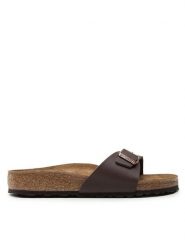 Birkenstock Klapki Madrid Bs 40391 Brązowy. Brązowe klapki damskie Birkenstock, bez wzorów, ze skóry, bez obcasa. Za 239.99 zł.