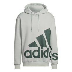 Bluza polarowa z logo adidas Essentials Giant. Zielone bluzy męskie Adidas, l, bez wzorów, z bawełny, z kapturem, na fitness i siłownię. Za 245.75 zł.