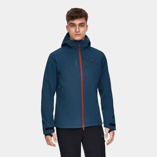 Kurtka turystyczna męska softshell Alpinus ASO. Niebieskie kurtki męskie Alpinus, m, bez wzorów, z softshellu, sportowe, bez kaptura. Za 279.00 zł.