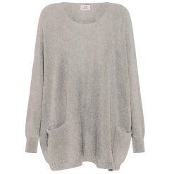 Maglione Deha Luźny Sweter Z Mieszanki Wełny Damskie. Szare swetry damskie Deha, s, bez wzorów, z dzianiny, bez kołnierzyka, bez ramiączek, długie, bez kaptura. Za 551.99 zł.