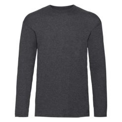 Męska Koszulka Z Długim Rękawem Valueweight Heather. Szare koszulki sportowe męskie Fruit of the Loom, m, bez wzorów, bez kołnierzyka, bez ramiączek, trekkingowe. Za 40.99 zł.