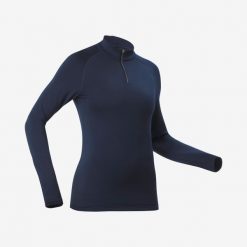 Koszulka termoaktywna narciarska damska Wedze 500 1/2 zip. Koszulki sportowe damskie WED'ZE, m, bez wzorów, z elastanu, bez kołnierzyka, bez ramiączek, narciarskie. Za 79.99 zł.