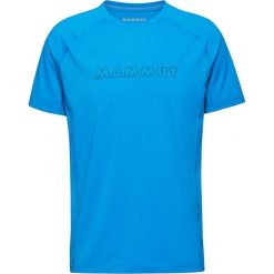 Koszulka szybkoschnąca męska Mammut Selun FL Logo T-Shirt. Niebieskie koszulki sportowe męskie Mammut, m, bez wzorów, bez kołnierzyka, bez ramiączek, trekkingowe. Za 278.20 zł.