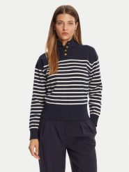 Tommy Hilfiger Sweter WW0WW47467 Granatowy Regular Fit. Niebieskie swetry damskie Tommy Hilfiger, xxs, bez wzorów, z bawełny, bez kołnierzyka, bez ramiączek, bez kaptura. Za 459.99 zł.
