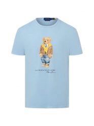 Polo Ralph Lauren Koszulka męska Mężczyźni Bawełna niebieski nadruk, S. Niebieskie koszulki polo męskie Polo Ralph Lauren, m, bez wzorów, z bawełny, bez ramiączek. Za 639.95 zł.