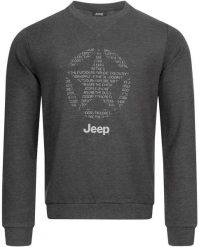 Męska bluza z okrągłym dekoltem Jeep Star, cała szara. Szare bluzy męskie Jeep, l, bez wzorów, z bawełny, bez kaptura. Za 98.07 zł.