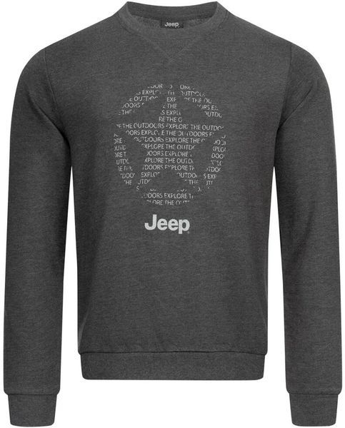 Męska bluza z okrągłym dekoltem Jeep Star, cała szara. Szare bluzy męskie Jeep, l, bez wzorów, z bawełny, bez kaptura. Za 98.07 zł.