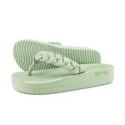 Japonki basenowe damskie Flip Flop Comfy Weave. Niebieskie klapki damskie Flip Flop, bez wzorów, sportowe, bez obcasa. Za 81.00 zł.