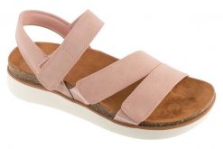 Sandały damskie, Lifted Comfort. Czerwone sandały damskie Skechers, bez wzorów, z materiału, bez obcasa, bez zapięcia. Za 229.99 zł.