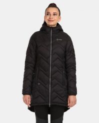 Damski płaszcz ocieplany Kilpi LEILA-W. Czarne płaszcze damskie Kilpi, na jesień, bez wzorów, z materiału, eleganckie, bez kaptura. Za 251.00 zł.