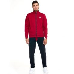 Bluza z bawełna z kaptur na co dzień na siłownię. Czerwone bluzy sportowe męskie LEONE 1947 APPAREL, s, bez wzorów, z bawełny, bez kaptura, na fitness i siłownię. Za 218.92 zł.