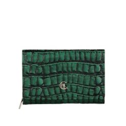 Mały Portfel Damski croco Canaletto – Skóra Naturalna PD1225s292 RFID. Zielone portfele damskie bez wzorów, ze skóry. Za 170.00 zł.