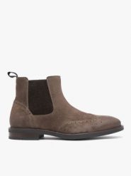Szare welurowe sztyblety. Szare botki męskie Ryłko, bez wzorów, ze skóry, eleganckie, bez zapięcia. Za 599.99 zł.