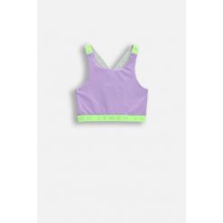 Top sportowy dziecięcy Lemon Explore WL6 fioletowy. Fioletowe t-shirty i topy dla dziewczynek LEMON explore, bez wzorów, z elastanu, bez ramiączek. Za 39.90 zł.