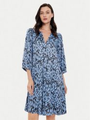 Karen by Simonsen Sukienka codzienna Nikole 10104917 Niebieski Relaxed Fit. Niebieskie sukienki damskie Karen by Simonsen, na co dzień, bez wzorów, z wiskozy, bez kołnierzyka, bez ramiączek, proste. Za 379.99 zł.