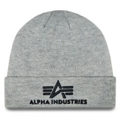 Czapka Alpha Industries. Szare czapki i kapelusze męskie Alpha Industries, na zimę, bez wzorów. Za 109.99 zł.