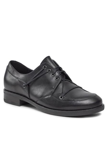 Gino Rossi Oxfordy Atsu DPI632-621-E100-9900-0 Czarny. Czarne półbuty damskie Gino Rossi, bez wzorów, ze skóry, bez obcasa, bez zapięcia. Za 379.99 zł.