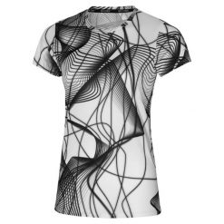 Koszulka do biegania damska Mizuno Graphic Tee. Białe koszulki sportowe damskie Mizuno, s, bez wzorów, z materiału, bez kołnierzyka, bez ramiączek, do biegania. Za 69.99 zł.