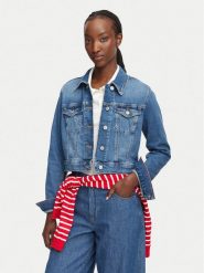 Tommy Jeans Kurtka jeansowa Trucker DW0DW22898 Niebieski Slim Fit. Niebieskie kurtki damskie Tommy Jeans, xs, bez wzorów, z bawełny, bez kaptura. Za 409.99 zł.