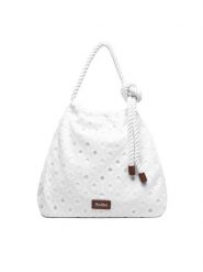 Max Mara Torebka 2616511019650 Biały. Białe torebki do ręki damskie Max Mara, bez wzorów, z materiału, bez dodatków. Za 1,074.00 zł.