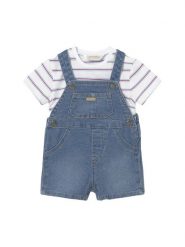 Mayoral Komplet t-shirt i ogrodniczki 1623 Niebieski Regular Fit. Niebieskie t-shirty dla chłopców Mayoral, bez wzorów, z bawełny, bez ramiączek. Za 159.99 zł.