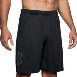 Krótkie Spodenki Sportowe Męskie Under Armour UA Tech Czarny. Czarne krótkie spodenki sportowe męskie Under Armour, m, bez wzorów, do biegania. Za 195.00 zł.