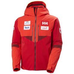 Kurtka narciarska Helly Hansen Kvitfjell Race. Czerwone kurtki snowboardowe męskie Helly Hansen, l, bez wzorów, z dzianiny, bez kaptura, narciarskie, primaloft. Za 2,149.50 zł.