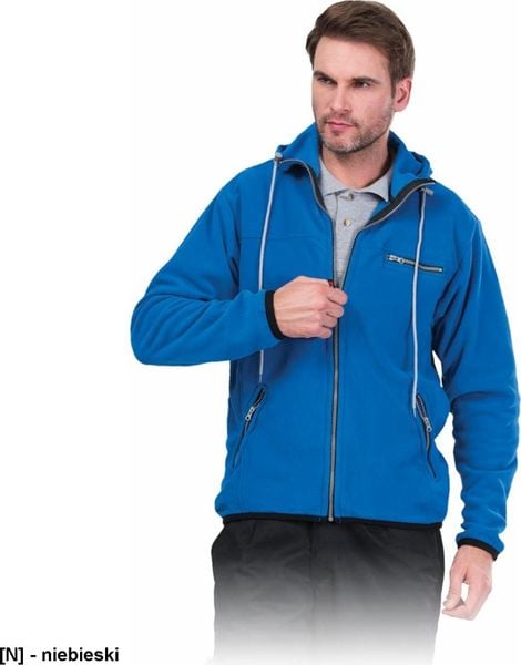 R.E.I.S. POLAR-HOOD - bluza polarowa z kapturem zapinana na suwak, 100% poliester, 290 g/m - niebieski 3XL. Niebieskie bluzy męskie R.E.I.S., m, bez wzorów, z polaru, z kapturem. Za 77.36 zł.