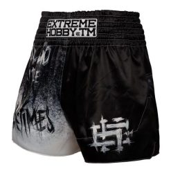 Spodenki Muay Thai męskie EXTREME HOBBY PSYCHO CLOWN. Czarne krótkie spodenki sportowe męskie EXTREME HOBBY, l, bez wzorów, z poliesteru. Za 209.00 zł.