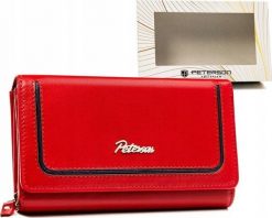 Peterson Duży, skórzany portfel damski na zatrzask i suwak - Peterson NoSize. Portfele damskie Peterson, bez wzorów. Za 180.18 zł.