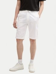 Tom Tailor Szorty materiałowe 1044715 Biały Regular Fit. Białe szorty męskie Tom Tailor, m, bez wzorów, z bawełny. Za 129.99 zł.