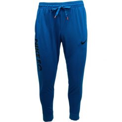 Spodnie sportowe męskie Nike FC Drifit. Niebieskie spodnie sportowe męskie Nike, l, bez wzorów, z dresówki, na fitness i siłownię, dri-fit (nike). Za 289.70 zł.